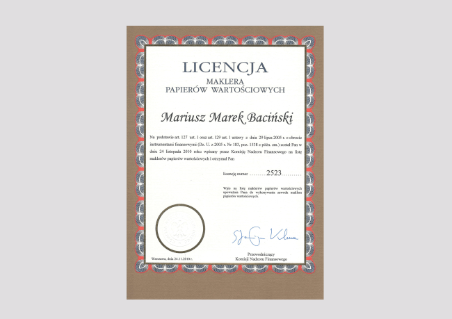 Licencja maklera